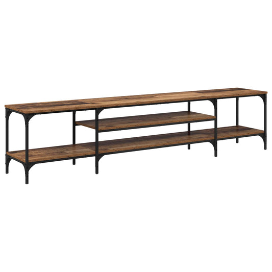 TV Cabinet Old Wood 201 x 35 x 45 cm Engineered Wood and Iron TV Cabinet Old Wood 201 x 35 x 45 cm Engineered Wood and Iron