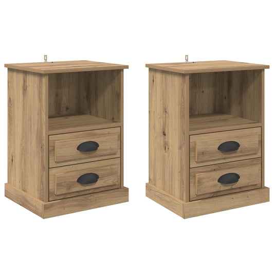 Bedside Cabinet 2 pcs Artisan Oak 36 x 43 x 60 cm Bedside Cabinet 2 pcs Artisan Oak 36 x 43 x 60 cm