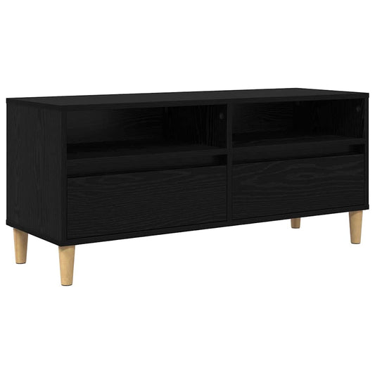 TV Cabinet Black Oak 100 x 34.5 x 44.5 cm Engineered Wood TV Cabinet Black Oak 100 x 34.5 x 44.5 cm Engineered Wood