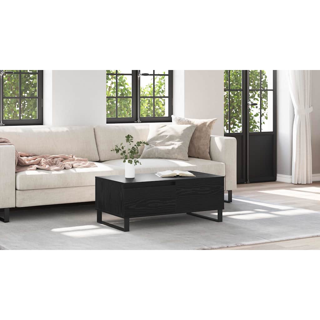 Coffee Table Black Oak 90 x 50 x 36.5 cm Engineered Wood