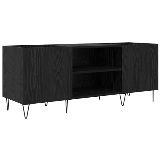 Record Cabinet with Shelf with Door Black Oak 121 x 38 x 48 cm Record Cabinet with Shelf with Door Black Oak 121 x 38 x 48 cm