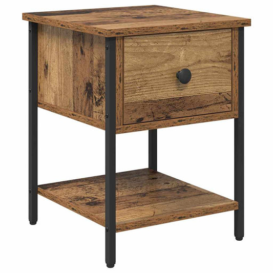 Bedside Table Old Wood 34 x 35.5 x 45 cm Engineered Wood Bedside Table Old Wood 34 x 35.5 x 45 cm Engineered Wood