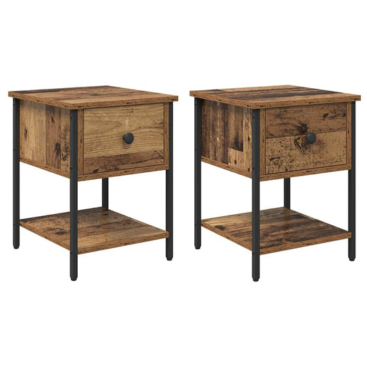 Bedside Table 2 pcs Old Wood 34 x 35.5 x 45 cm Engineered Wood Bedside Table 2 pcs Old Wood 34 x 35.5 x 45 cm Engineered Wood