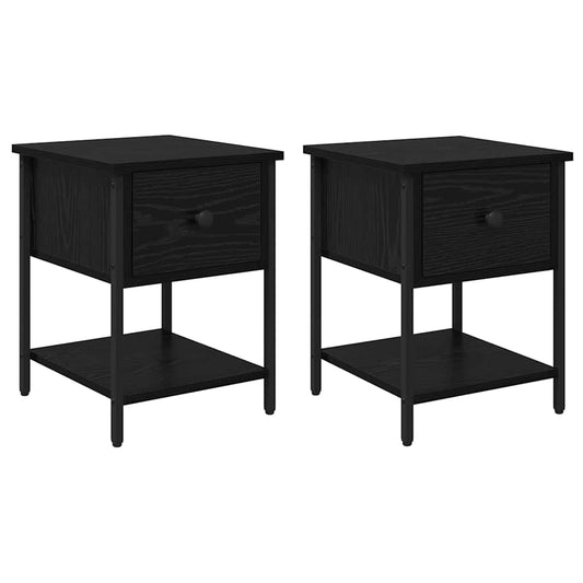 Bedside Table 2 pcs Black Oak 34 x 35.5 x 45 cm Engineered Wood Bedside Table 2 pcs Black Oak 34 x 35.5 x 45 cm Engineered Wood
