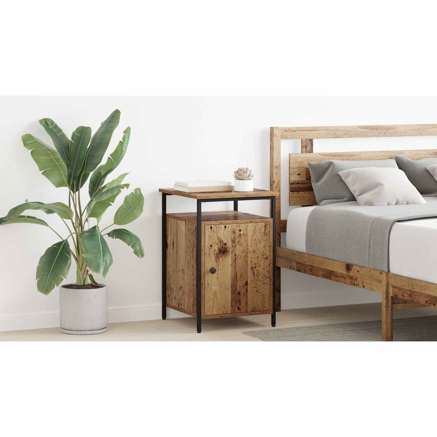Bedside Cabinet Old Wood 40 x 42 x 60cm Engineered Wood