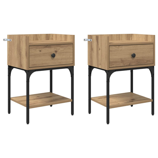 Bedside Table 2 pcs Artisan Oak 40 x 29 x 60 cm Engineered Wood Bedside Table 2 pcs Artisan Oak 40 x 29 x 60 cm Engineered Wood