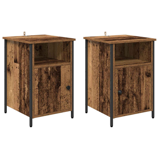 Bedside Cabinet 2 pcs Old Wood 40 x 42 x 60 cm Engineered Wood Bedside Cabinet 2 pcs Old Wood 40 x 42 x 60 cm Engineered Wood