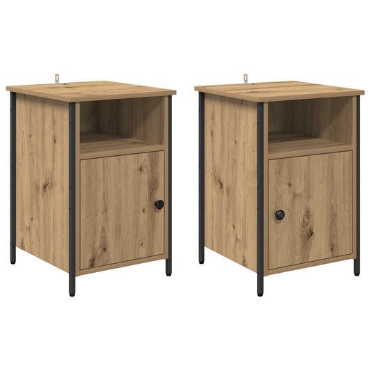 Bedside Cabinet 2 pcs Artisan Oak 40 x 42 x 60 cm Bedside Cabinet 2 pcs Artisan Oak 40 x 42 x 60 cm