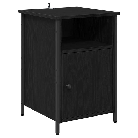 Bedside Cabinet Black Oak 40 x 42 x 60 cm Engineered Wood Bedside Cabinet Black Oak 40 x 42 x 60 cm Engineered Wood