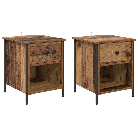 Bedside Cabinet 2 pcs Old Wood 40 x 42 x 50 cm Engineered Wood Bedside Cabinet 2 pcs Old Wood 40 x 42 x 50 cm Engineered Wood