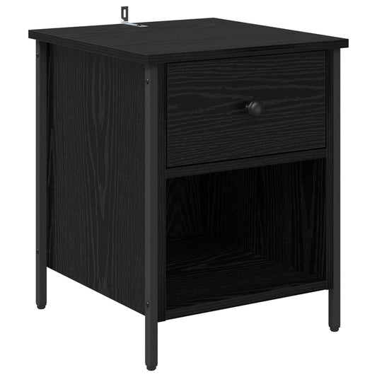 Bedside Cabinet Black Oak 40 x 42 x 50 cm Engineered Wood Bedside Cabinet Black Oak 40 x 42 x 50 cm Engineered Wood