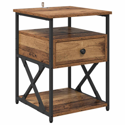 Bedside Cabinet Old Wood 40 x 42 x 55 cm Engineered Wood Bedside Cabinet Old Wood 40 x 42 x 55 cm Engineered Wood