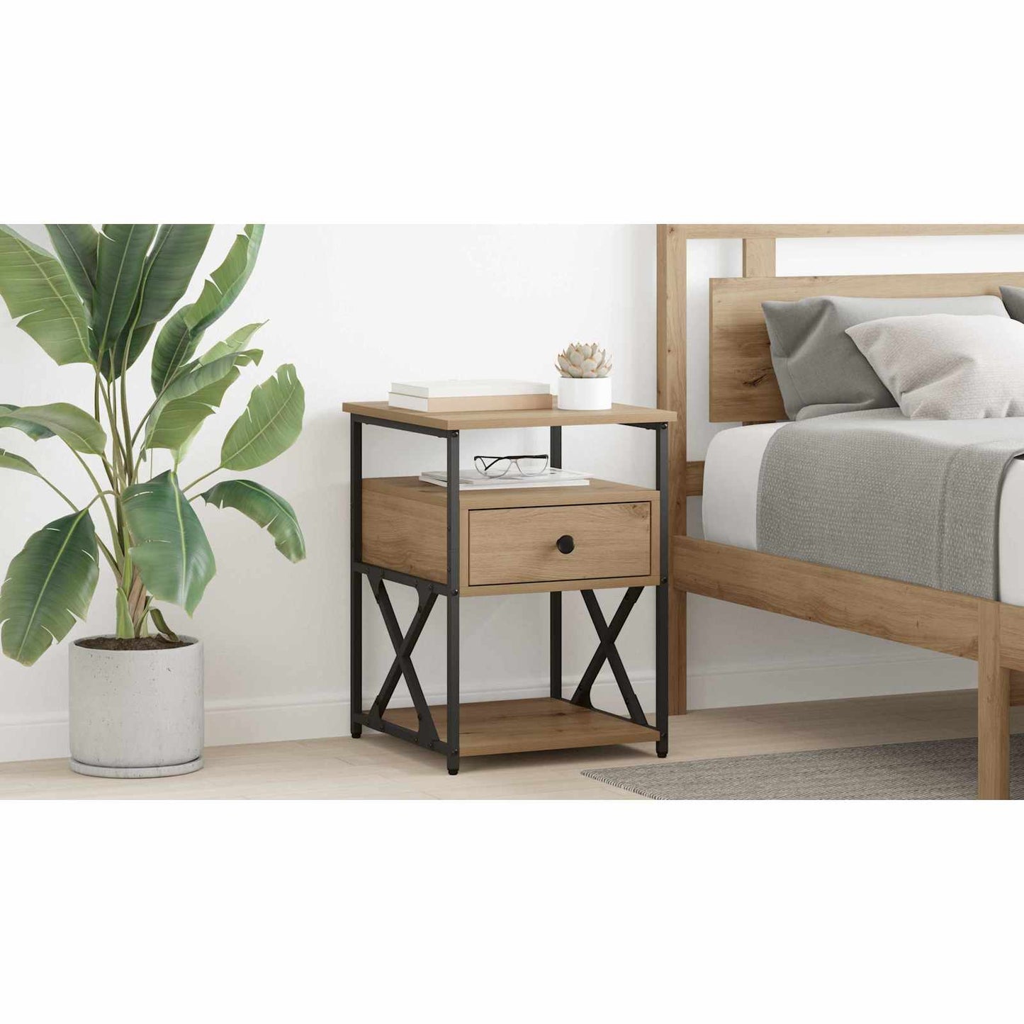 Bedside Cabinet Artisan Oak 40 x 42 x 55 cm Engineered Wood