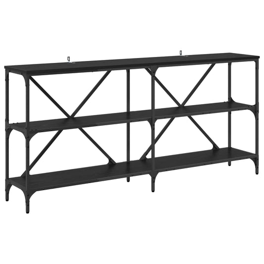 Console Table Black Oak 160 x 30 x 75 cm Engineered Wood Console Table Black Oak 160 x 30 x 75 cm Engineered Wood