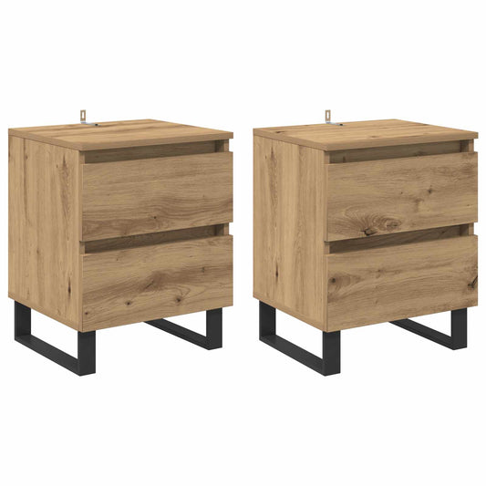 Bedside Cabinet 2 pcs Artisan Oak 40 x 35 x 50 cm Bedside Cabinet 2 pcs Artisan Oak 40 x 35 x 50 cm