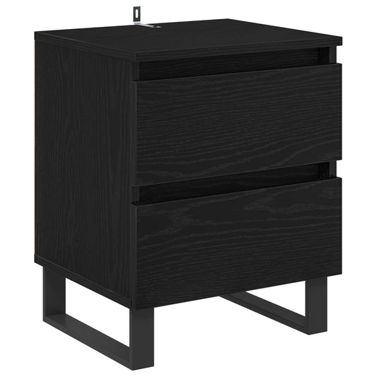 Bedside Cabinet Black Oak 40 x 35 x 50 cm Engineered Wood Bedside Cabinet Black Oak 40 x 35 x 50 cm Engineered Wood