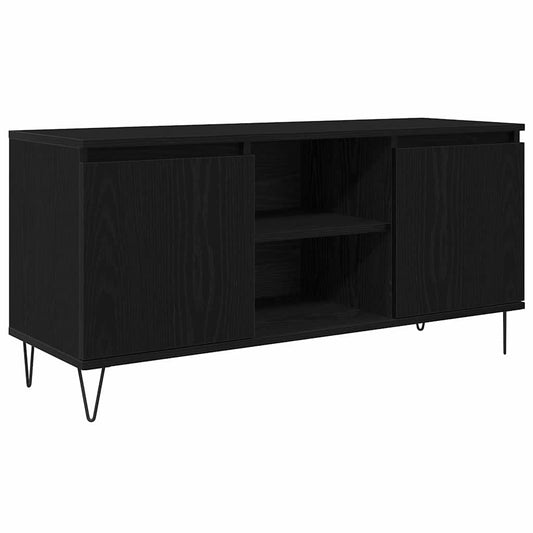 TV Cabinet Black Oak 104 x 35 x 50 cm Engineered Wood TV Cabinet Black Oak 104 x 35 x 50 cm Engineered Wood