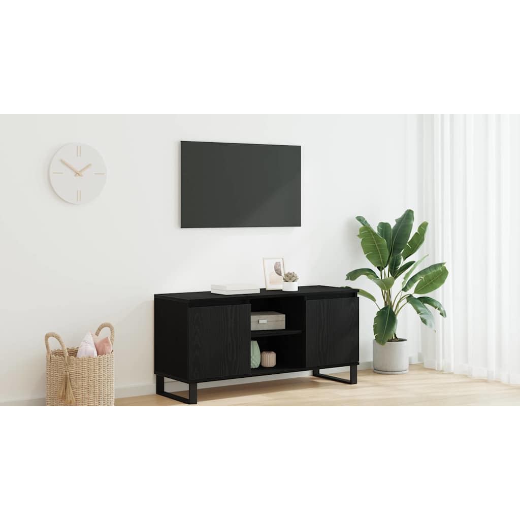 TV Cabinet Black Oak 104 x 35 x 50 cm Engineered Wood