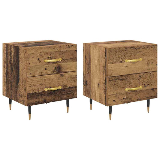 Bedside Cabinet with Drawer 2 pcs Old Wood 40 x 35 x 47.5 cm Bedside Cabinet with Drawer 2 pcs Old Wood 40 x 35 x 47.5 cm