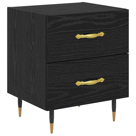 Bedside Cabinet Black Oak 40 x 35 x 47.5 cm Engineered Wood Bedside Cabinet Black Oak 40 x 35 x 47.5 cm Engineered Wood