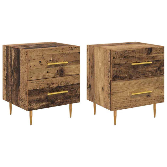 Bedside Cabinet with Drawer 2 pcs Old Wood 40 x 35 x 47.5 cm Bedside Cabinet with Drawer 2 pcs Old Wood 40 x 35 x 47.5 cm