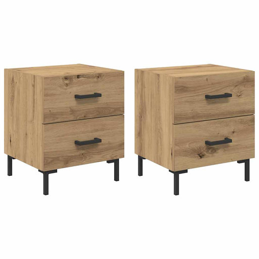 Bedside Cabinet with Drawer 2 pcs Artisan Oak 40 x 35 x 47.5 cm Bedside Cabinet with Drawer 2 pcs Artisan Oak 40 x 35 x 47.5 cm