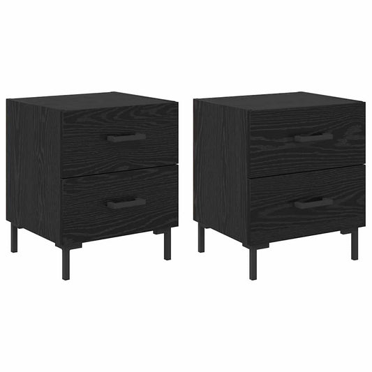 Bedside Cabinet with Drawer 2 pcs Black Oak 40 x 35 x 47.5 cm Bedside Cabinet with Drawer 2 pcs Black Oak 40 x 35 x 47.5 cm