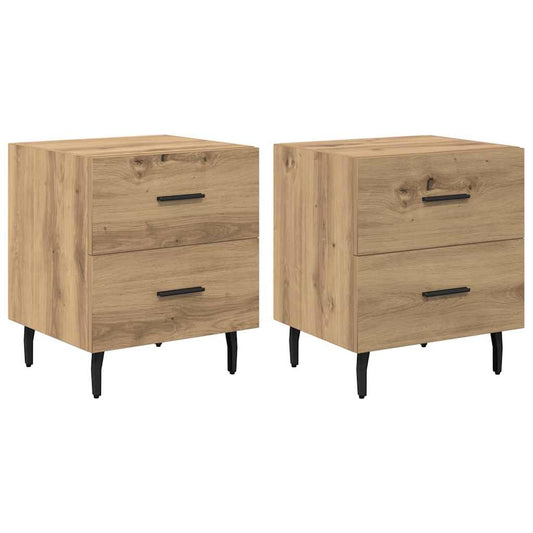 Bedside Cabinet with Drawer 2 pcs Artisan Oak 40 x 35 x 47.5 cm Bedside Cabinet with Drawer 2 pcs Artisan Oak 40 x 35 x 47.5 cm