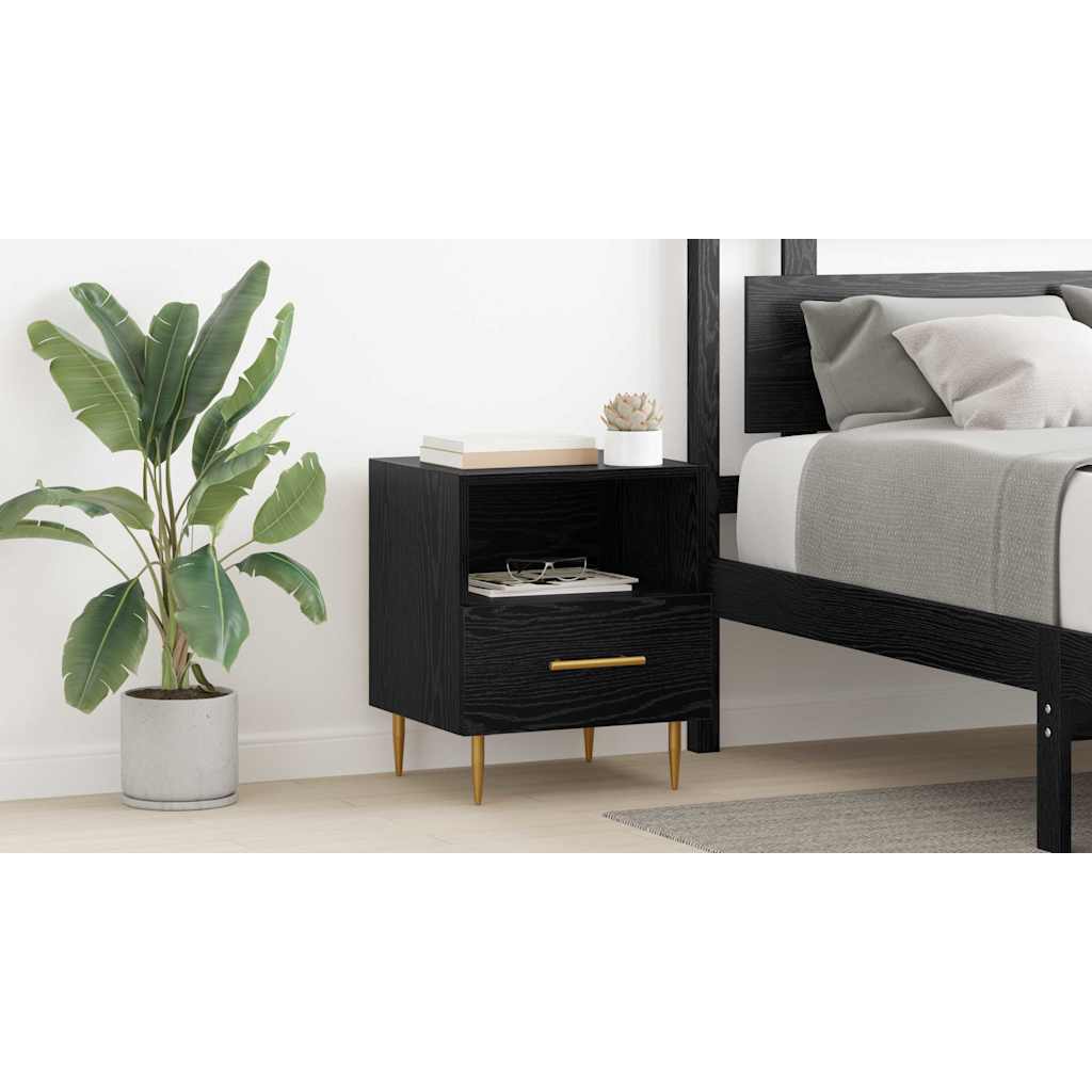 Bedside Table Black 40 x 35 x 47.5 cm Engineered Wood