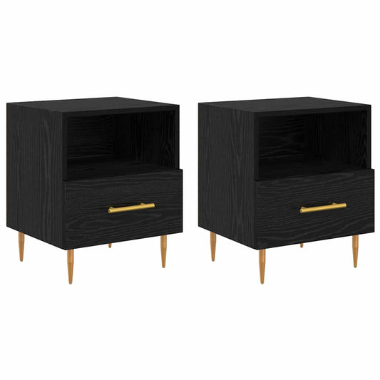Bedside Table 2 pcs Black 40 x 35 x 47.5 cm Engineered Wood Bedside Table 2 pcs Black 40 x 35 x 47.5 cm Engineered Wood