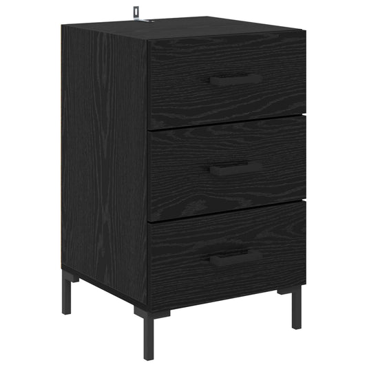 Bedside Cabinet Black Oak 40 x 40 x 66 cm Engineered Wood Bedside Cabinet Black Oak 40 x 40 x 66 cm Engineered Wood