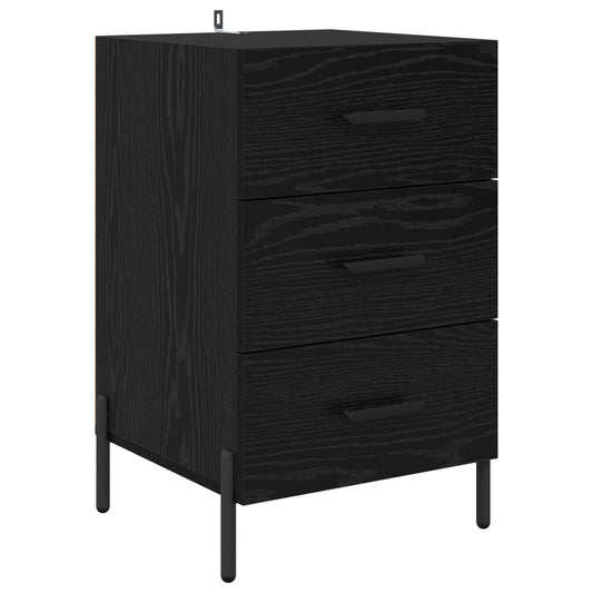 Bedside Cabinet Black Oak 40 x 40 x 66 cm Engineered Wood Bedside Cabinet Black Oak 40 x 40 x 66 cm Engineered Wood