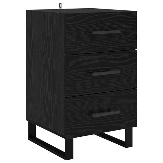 Bedside Cabinet Black Oak 40 x 40 x 66 cm Engineered Wood Bedside Cabinet Black Oak 40 x 40 x 66 cm Engineered Wood