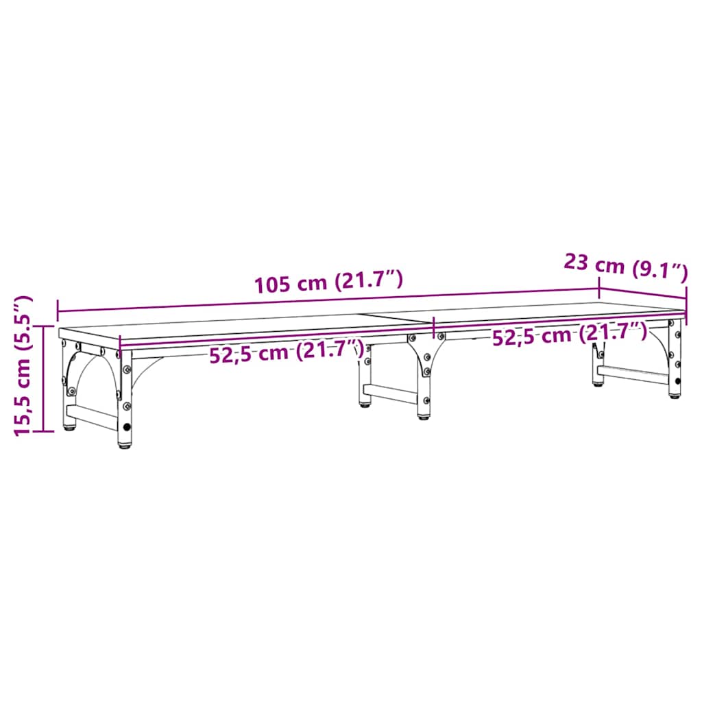 Monitor Stand Old Wood 105 x 23 x 15.5 cm Engineered Wood