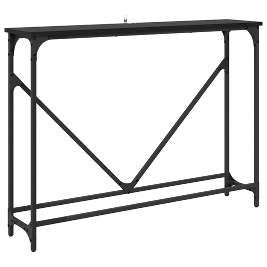 Console Table Black Oak 102 x 23 x 75 cm Engineered Wood Console Table Black Oak 102 x 23 x 75 cm Engineered Wood