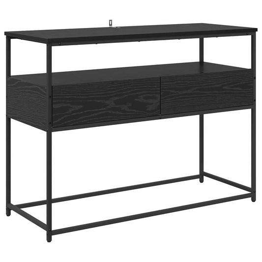 Console Table Black Oak 100 x 40 x 75 cm Engineered Wood Console Table Black Oak 100 x 40 x 75 cm Engineered Wood