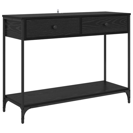 Console Table Black Oak 100 x 34.5 x 75 cm Engineered Wood Console Table Black Oak 100 x 34.5 x 75 cm Engineered Wood