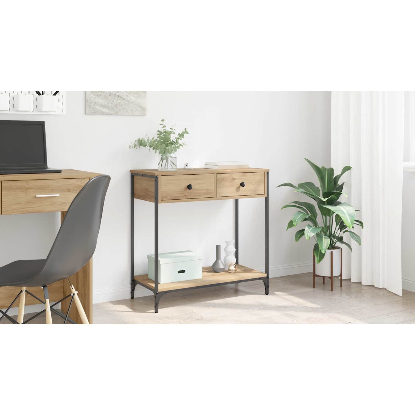 Console Table Artisan Oak 75 x 34.5 x 75 cm Engineered Wood