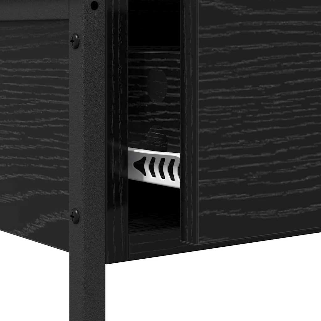 Console Table Black Oak 75 x 34.5 x 75 cm Engineered Wood