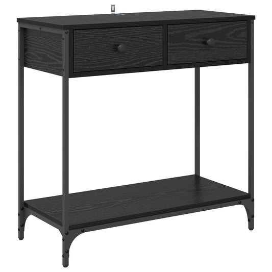 Console Table Black Oak 75 x 34.5 x 75 cm Engineered Wood Console Table Black Oak 75 x 34.5 x 75 cm Engineered Wood