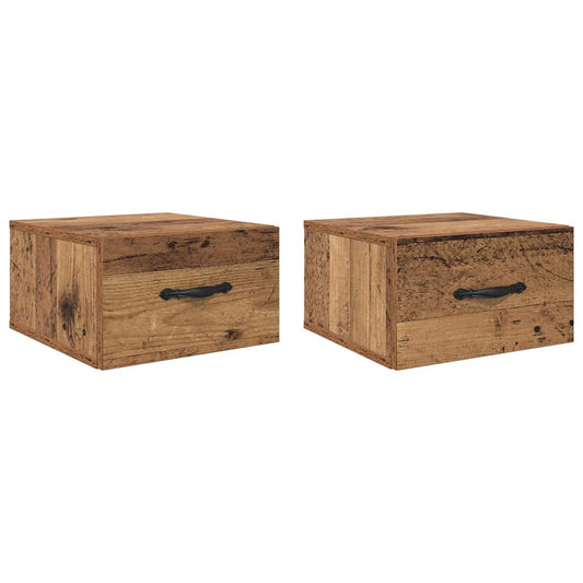 Bedside Cabinet 2 pcs Old wood 35 x 35 x 20 cm Engineered wood Bedside Cabinet 2 pcs Old wood 35 x 35 x 20 cm Engineered wood