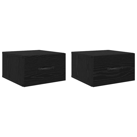 Bedside Cabinet 2 pcs Black oak 35 x 35 x 20 cm Engineered wood Bedside Cabinet 2 pcs Black oak 35 x 35 x 20 cm Engineered wood