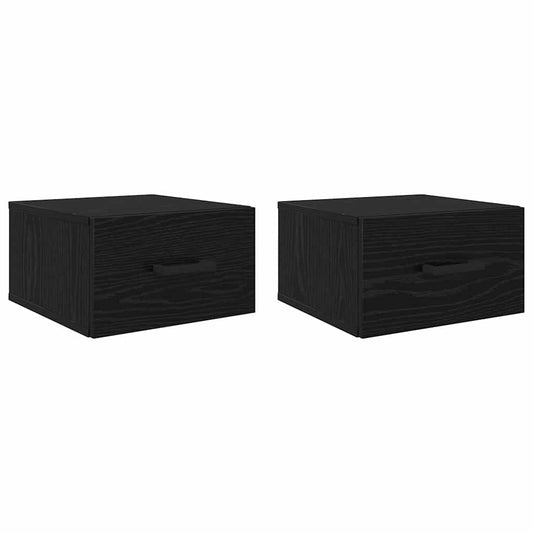 Bedside Cabinet 2 pcs Black oak 35 x 35 x 20 cm Engineered wood Bedside Cabinet 2 pcs Black oak 35 x 35 x 20 cm Engineered wood