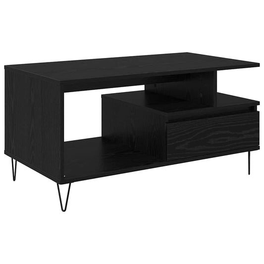 Coffee Table Black Oak 90 x 49 x 45 cm Engineered Wood Coffee Table Black Oak 90 x 49 x 45 cm Engineered Wood