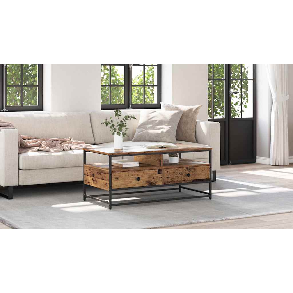 Coffee Table Old Wood 100 x 51 x 45 cm Engineered Wood