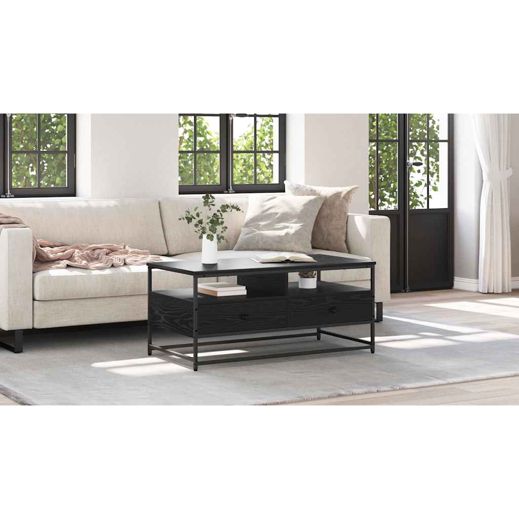 Coffee Table Black Oak 100 x 51 x 45 cm Engineered Wood