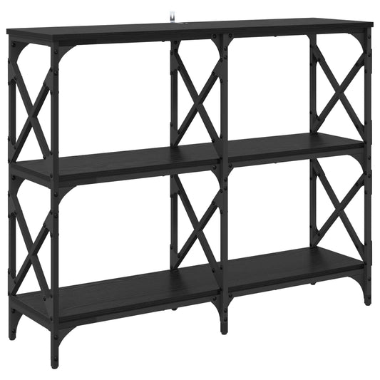 Console Table Black Oak 100 x 28 x 80.5 cm Engineered Wood Console Table Black Oak 100 x 28 x 80.5 cm Engineered Wood