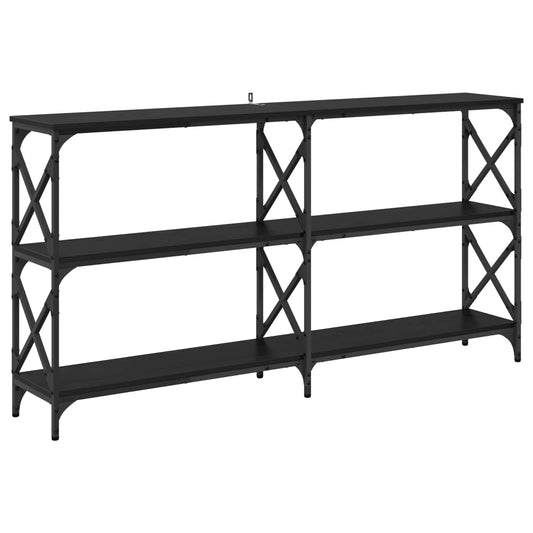 Console Table Black Oak 156 x 28 x 80.5 cm Engineered Wood Console Table Black Oak 156 x 28 x 80.5 cm Engineered Wood