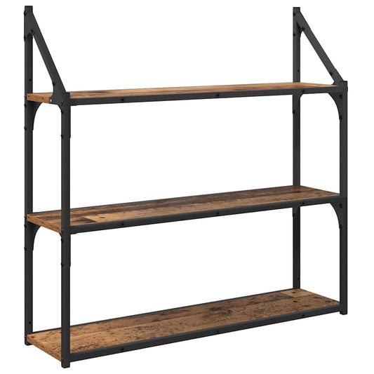 Wall Shelf Old Wood 80 x 21 x 78.5 cm Engineered Wood Wall Shelf Old Wood 80 x 21 x 78.5 cm Engineered Wood