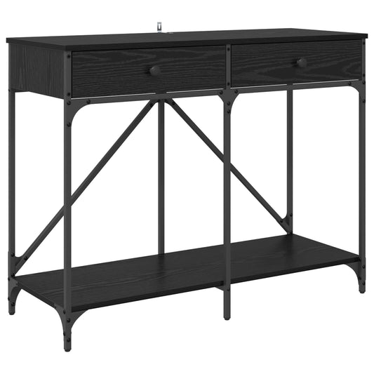 Console Table Black Oak 100 x 39 x 78.5 cm Engineered Wood Console Table Black Oak 100 x 39 x 78.5 cm Engineered Wood